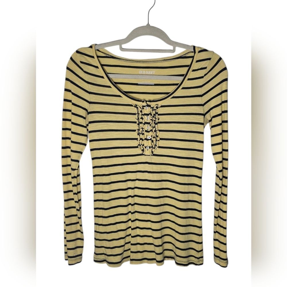 Old Navy Long Sleeve Scoop Neck Henley Long Sleeve Top S